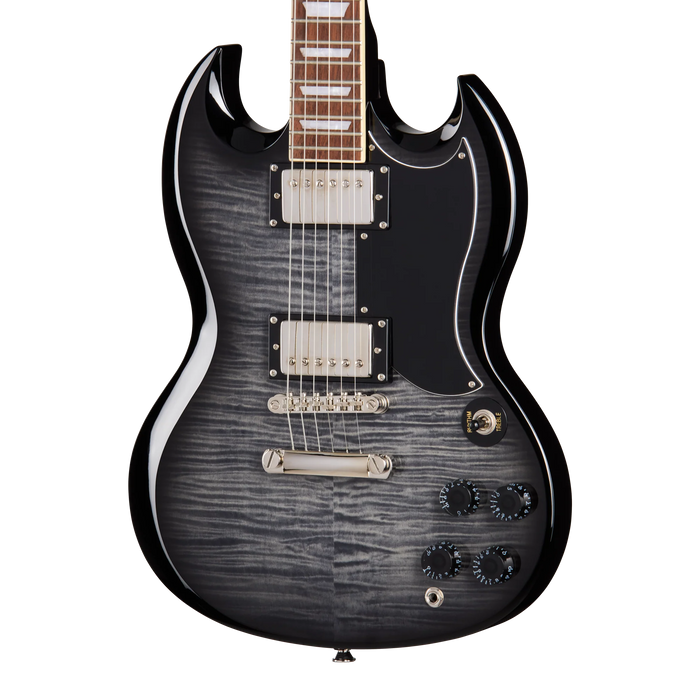 Epiphone  Les Paul Tribute Plus Electric Guitar, Transparent Ebony Burst