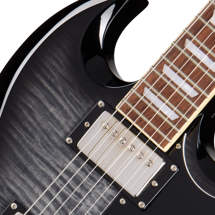 Epiphone  Les Paul Tribute Plus Electric Guitar, Transparent Ebony Burst