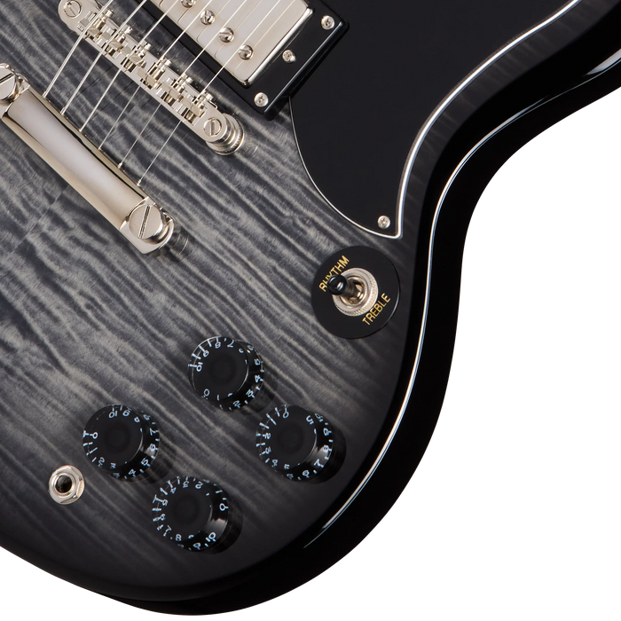 Epiphone  Les Paul Tribute Plus Electric Guitar, Transparent Ebony Burst