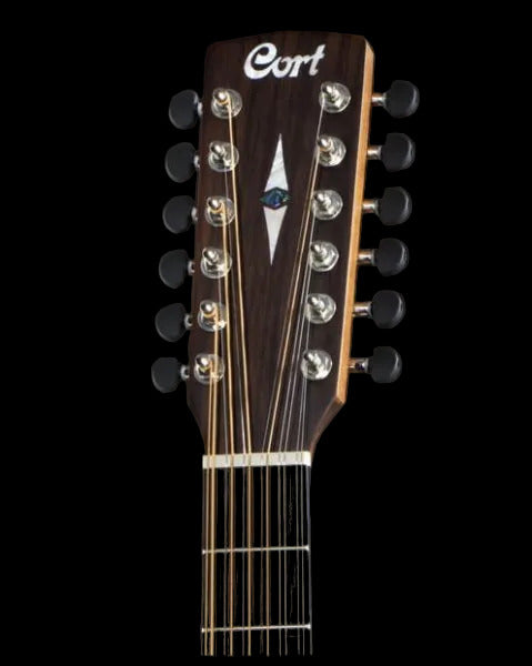 Cort EARTH70-12-OP 12-String Open Pore Dreadnought Acoustic Guitar, Natural