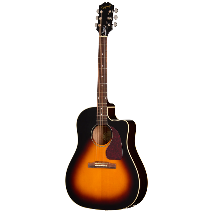 Epiphone J-45 Studio EC Acoustic/Electric Guitar w/Gigbag, Vintage Sunburst