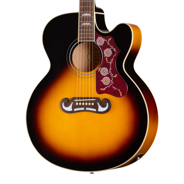 Epiphone J-200 Studio EC Acoustic/Electric Guitar w/Gigbag, Vintage Sunburst