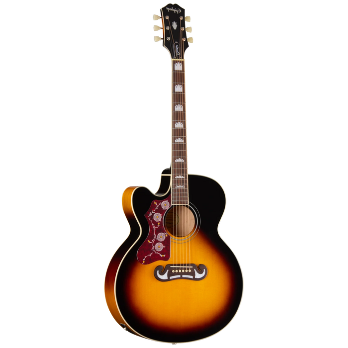 Epiphone J-200 Studio EC Acoustic/Electric Guitar w/Gigbag Left-Handed, Vintage Sunburst