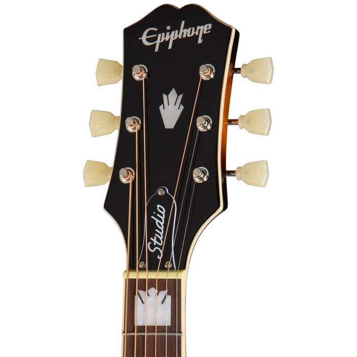Epiphone J-200 Studio EC Acoustic/Electric Guitar w/Gigbag Left-Handed, Vintage Sunburst