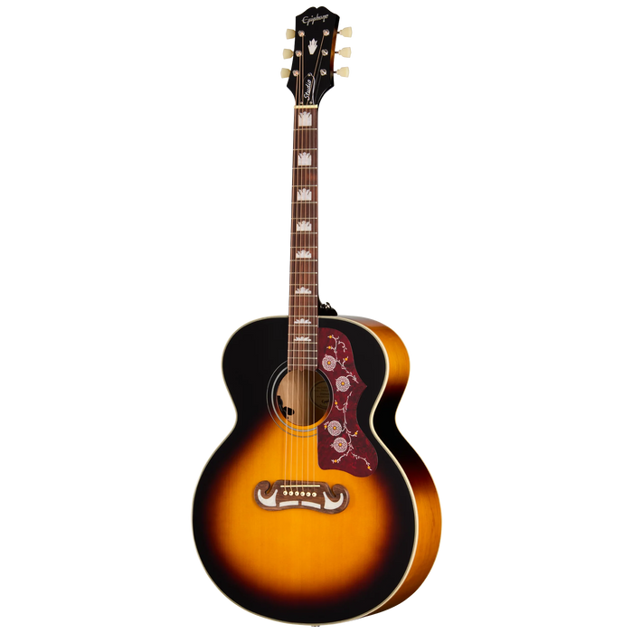Epiphone J-200 Studio Acoustic/Electric Guitar w/Gigbag, Vintage Sunburst