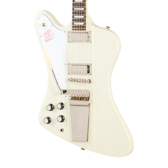 Epiphone 1963 Firebird V Left-Handed w/Maestro Vibrola & Hardshell Case, White
