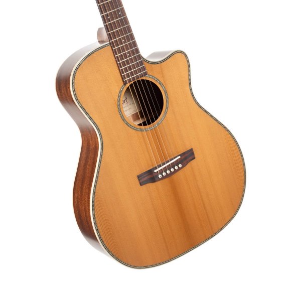 Cort ESSENCE-GA4-NSG Essence Series Grand Auditorium Acoustic Guitar, Natural Semi Gloss