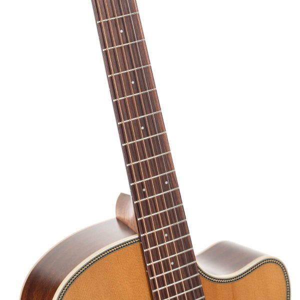 Cort ESSENCE-GA4-NSG Essence Series Grand Auditorium Acoustic Guitar, Natural Semi Gloss