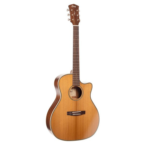 Cort ESSENCE-GA4-NSG Essence Series Grand Auditorium Acoustic Guitar, Natural Semi Gloss