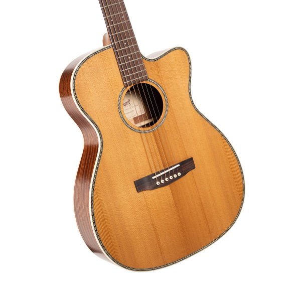 Cort ESSENCE-OC4-NSG Essence Series OM Cutaway Acoustic Guitar, Natural Semi Gloss