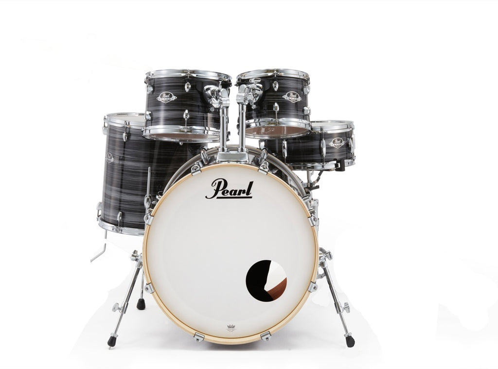 Pearl Export Series 5 Piece Drum Shell Satin Graphite Silver Twist