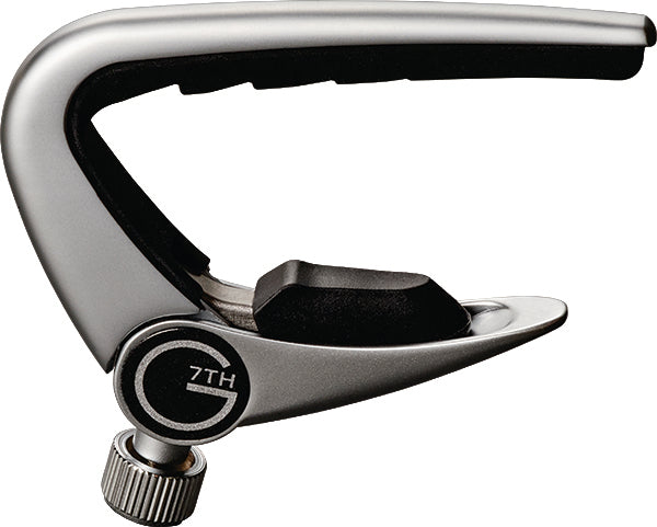 G7th Newport Guitar Capo, 12 String, silver with compensated string pad