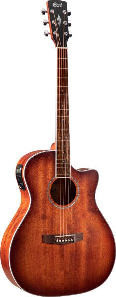 Cort GA-MEDX-M-OP Grand Regal Series Mahogany Acoustic Guitar, Open Pore