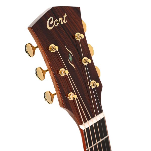 Cort GOLD-A10-CASE-NAT Gold Series A10 Cocobolo Acoustic-Electric Guitar w/Case