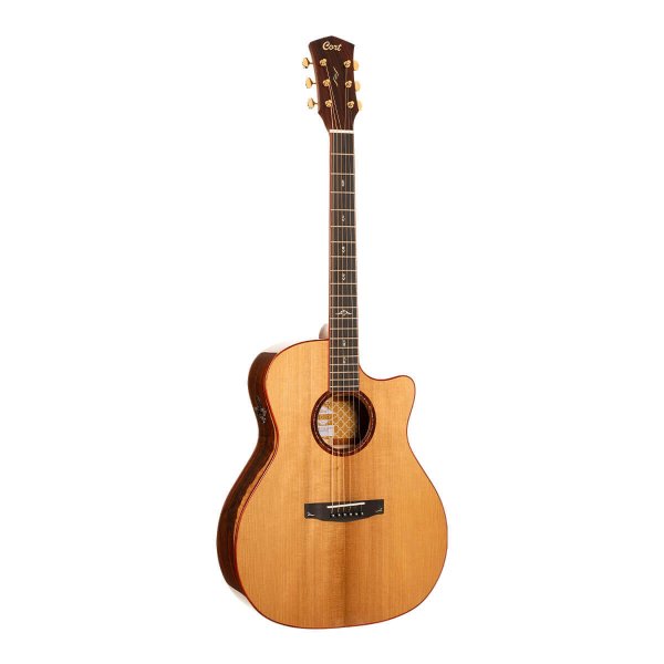 Cort GOLD-A10-CASE-NAT Gold Series A10 Cocobolo Acoustic-Electric Guitar w/Case
