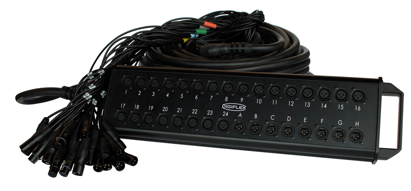 Digiflex HE24-8X-100 XLR Snake - 24 Sends / 8 Returns - 100 Feet Model: HE24-8X-100 0