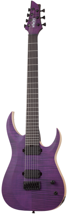 Schecter John Browne Tao-7 7-String Electric Guitar, Satin Trans Purple