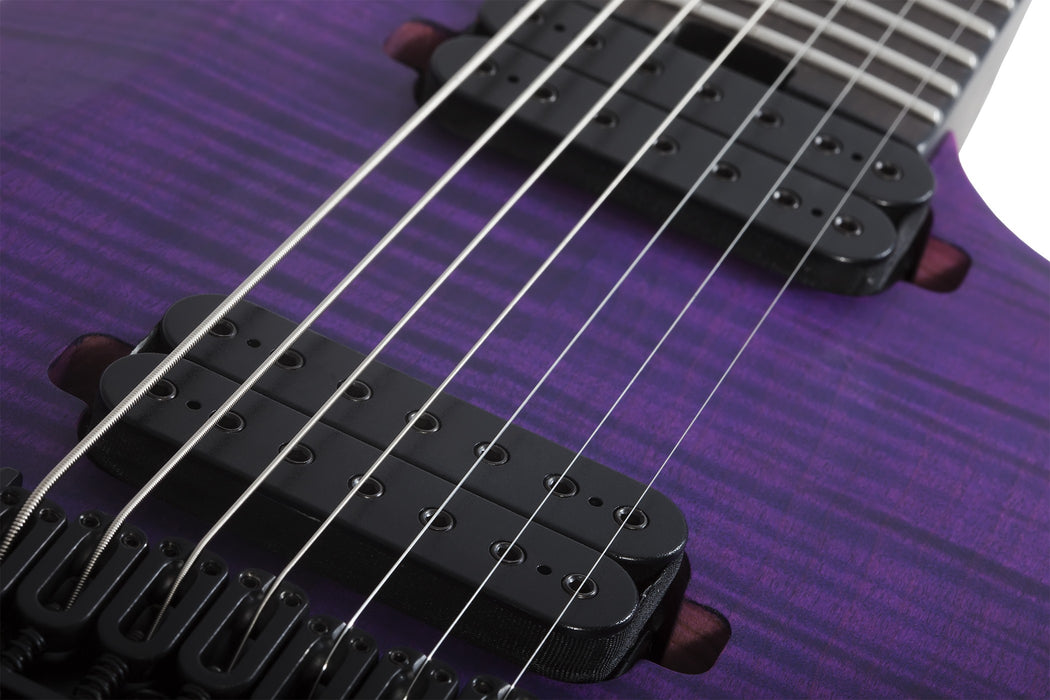 Schecter John Browne Tao-7 7-String Electric Guitar, Satin Trans Purple