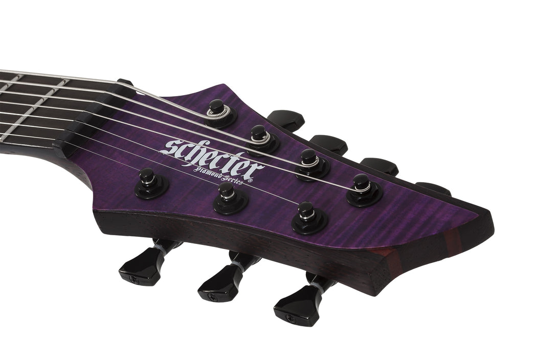 Schecter John Browne Tao-7 7-String Electric Guitar, Satin Trans Purple