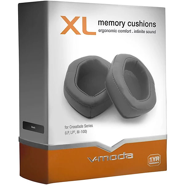 V-Moda XL Memory Cushions for Over-Ear Headphones, Black
