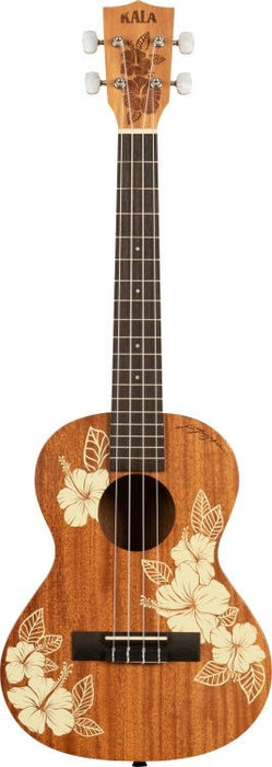 KALA Hawaiian Hibiscus Concert Mahogany Ukulele With Bag