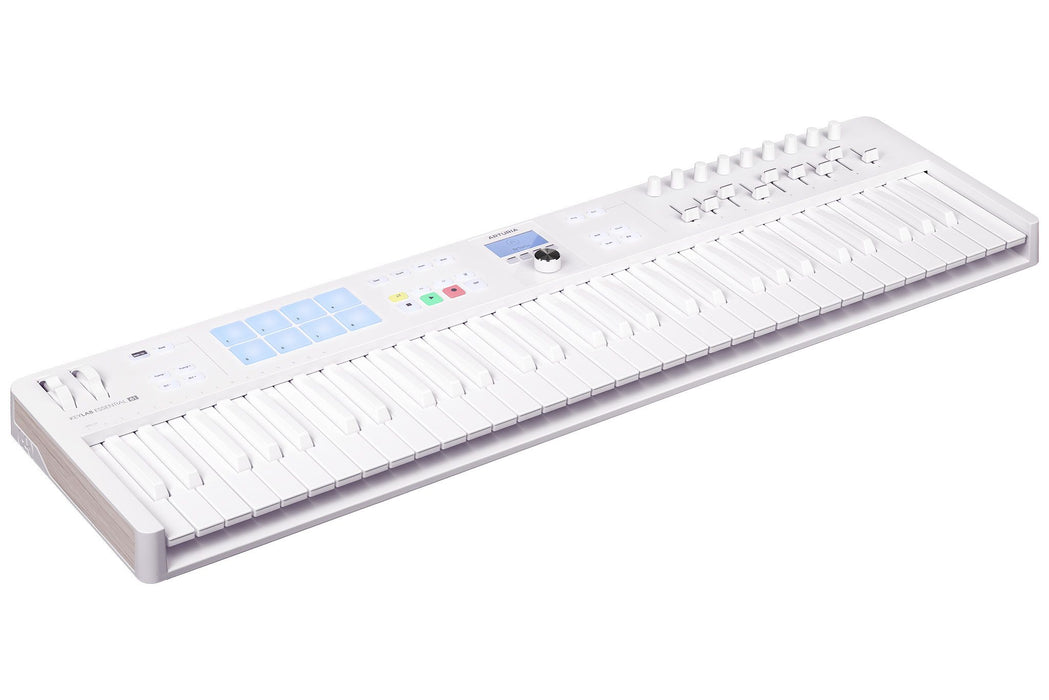 Arturia KeyLab Essential 61 MK3 Universal MIDI Controller Keyboard, Alpine White