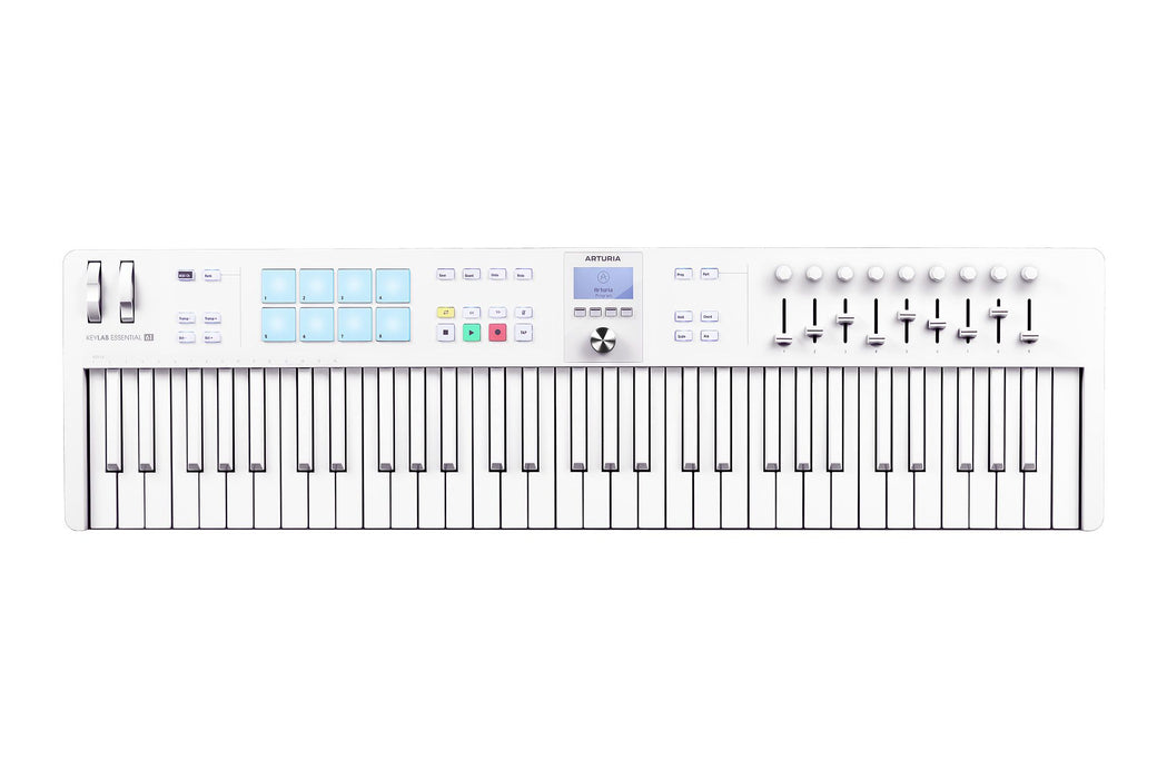 Arturia KeyLab Essential 61 MK3 Universal MIDI Controller Keyboard, Alpine White