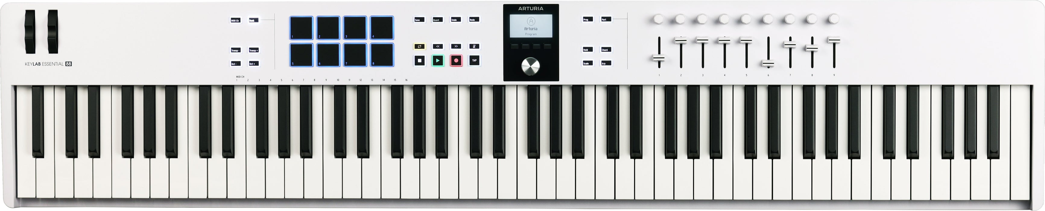 Arturia KeyLab Essential 88 MK3 Universal MIDI Controller Keyboard, White