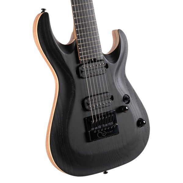 Cort KX707-EVERTUNE-BAG-OPBK KX Series 7-String Electric Guitar Evertune  w/Gig Bag, Open Pore Black