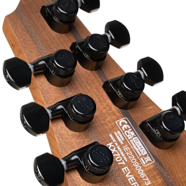 Cort KX707-EVERTUNE-BAG-OPBK KX Series 7-String Electric Guitar Evertune  w/Gig Bag, Open Pore Black