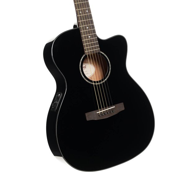 Cort L60CE-BK Luce Series Acoustic-Electric Guitar, Black Gloss