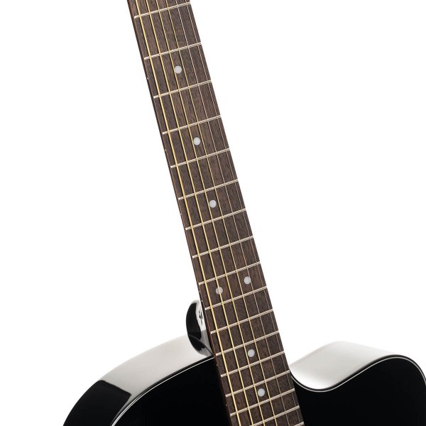 Cort L60CE-BK Luce Series Acoustic-Electric Guitar, Black Gloss
