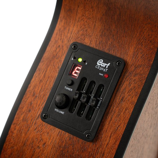 Cort L60MCE-OP Luce Series Acoustic-Electric Guitar, Mahogany Open Pore