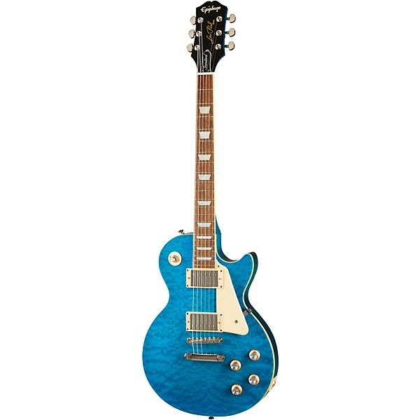 Epiphone Les Paul Standard 60s Quilt Top Electric Guitar, Trans Blu