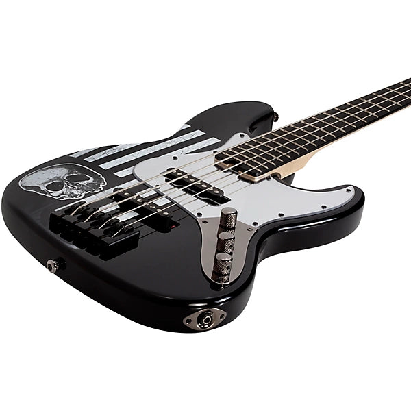 Schecter JD DeServio J-4 Black Flag Bass Black