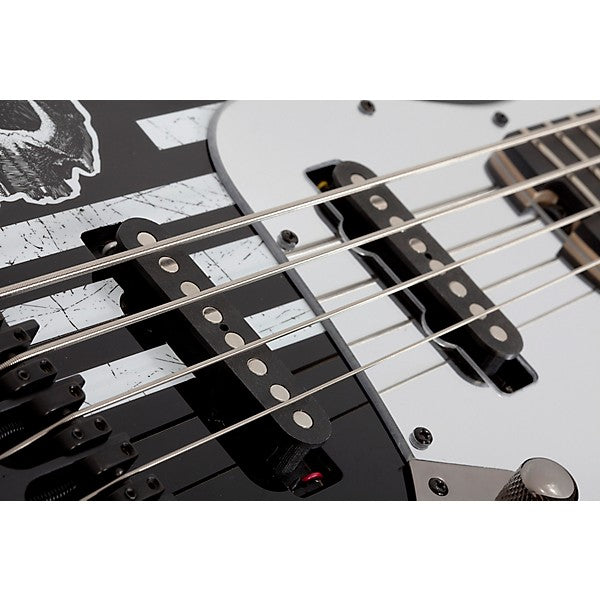 Schecter JD DeServio J-4 Black Flag Bass Black