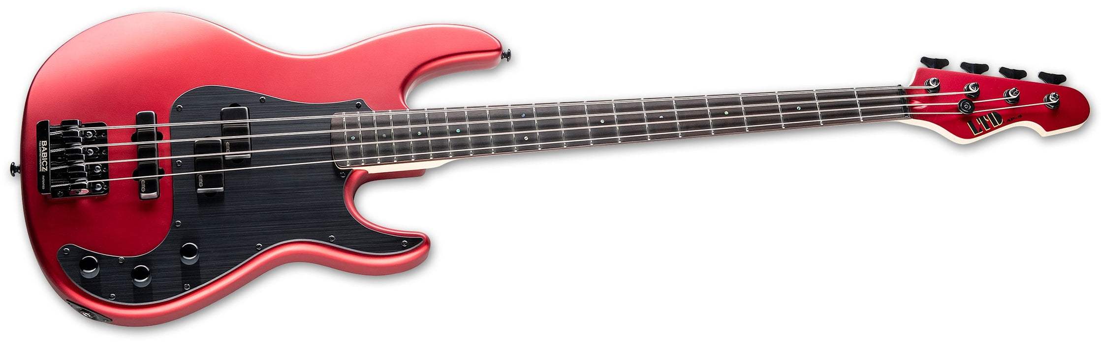 ESP LTD AP-4 4-String Electric Bass, Candy Apple Red Satin