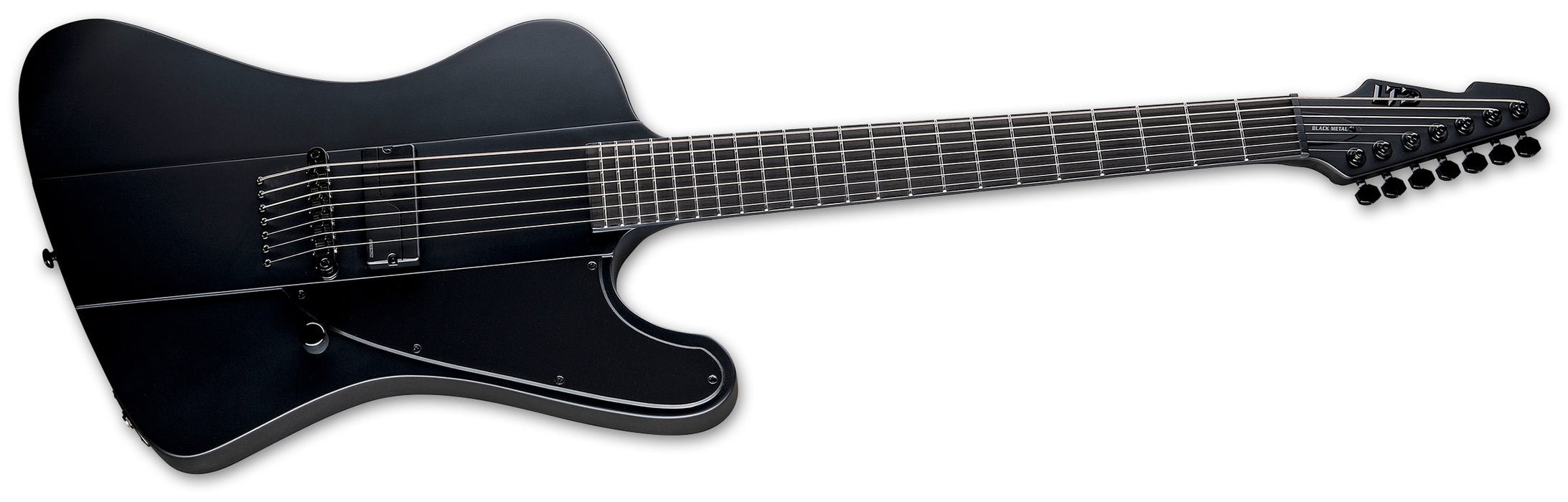 ESP LTD Phoenix-7 Black Metal Baritone, Black Satin