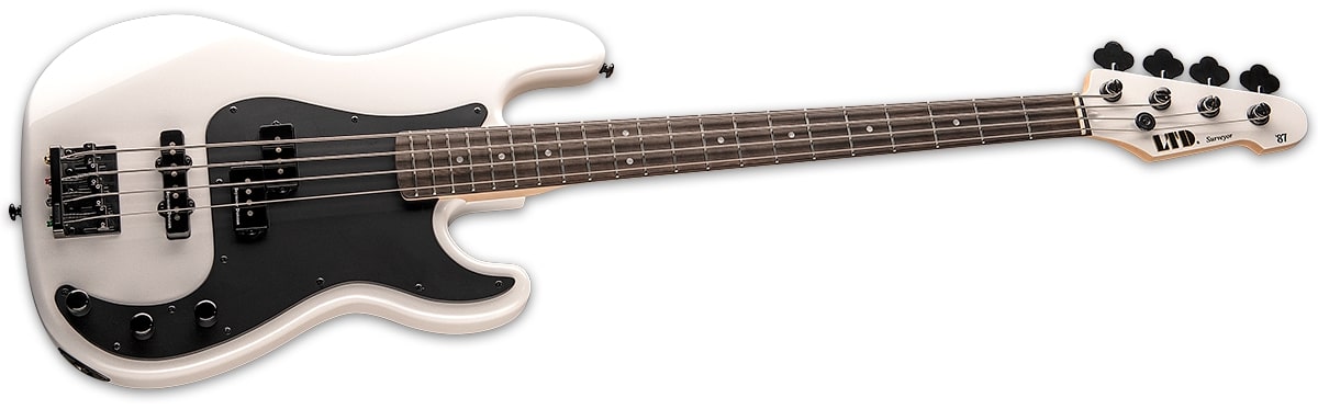 ESP LTD Surveyor '87 Alder Body Electric Bass, Pearl White