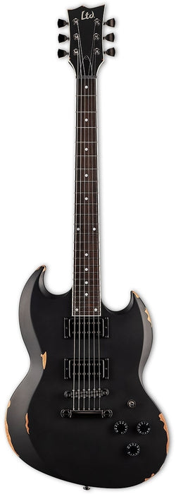 ESP LTD Volsung Electric Guitar, Distressed Black Satin