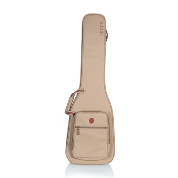 Levy's premium Bass bag in tan, 1” plush padded, leather appointed