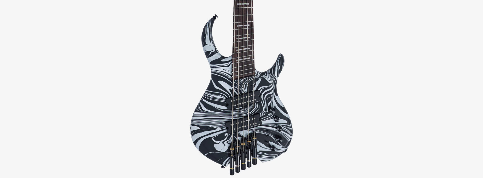 Sire Marcus Miller M6 5-String Headless Electric Bass, Black Swirl