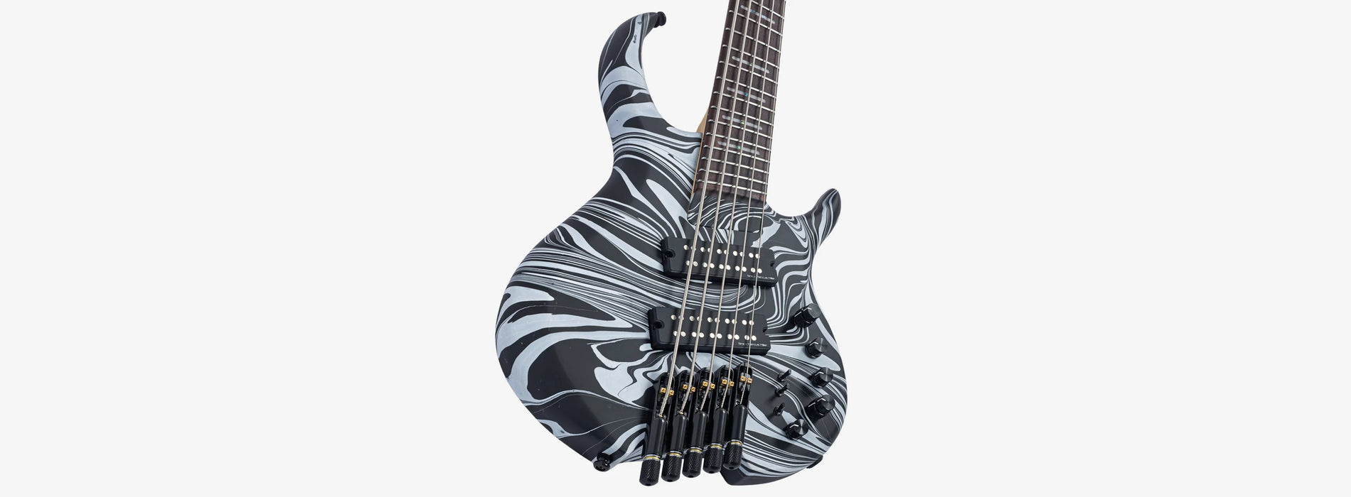 Sire Marcus Miller M6 5-String Headless Electric Bass, Black Swirl
