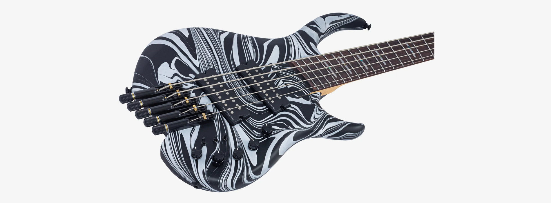 Sire Marcus Miller M6 5-String Headless Electric Bass, Black Swirl