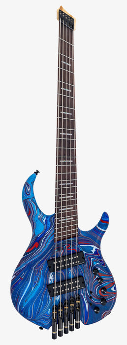 Sire Marcus Miller M6 5-String Headless Electric Bass, Blue Swirl