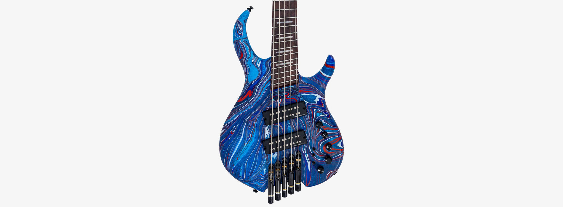 Sire Marcus Miller M6 5-String Headless Electric Bass, Blue Swirl