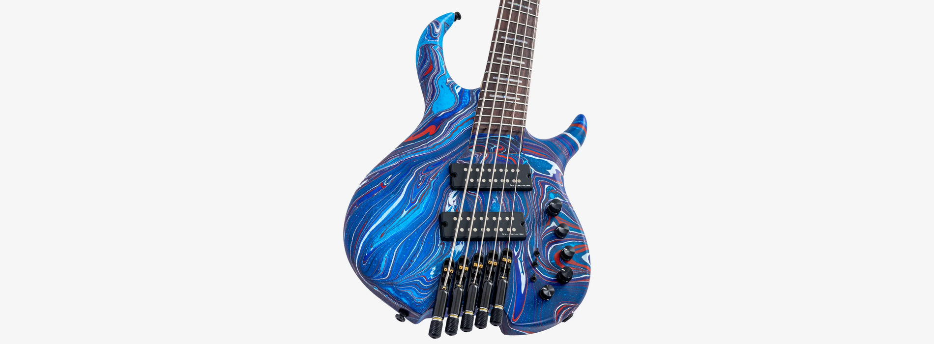 Sire Marcus Miller M6 5-String Headless Electric Bass, Blue Swirl