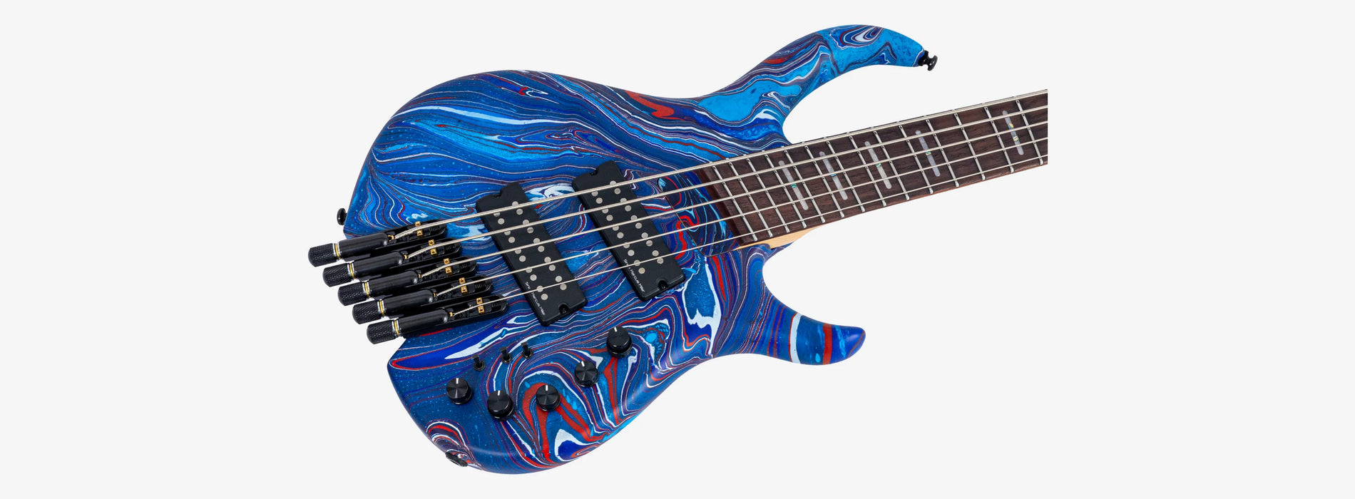 Sire Marcus Miller M6 5-String Headless Electric Bass, Blue Swirl