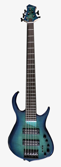Sire Marcus Miller M7 5-String Fretless Alder 2nd Gen Electric Bass, Transparent Blue