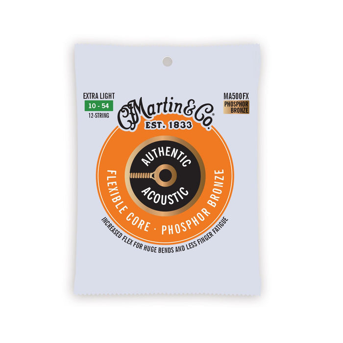 Martin Authentic Acoustic Flexible Core Guitar Strings Phosphor Bronze, 10-54